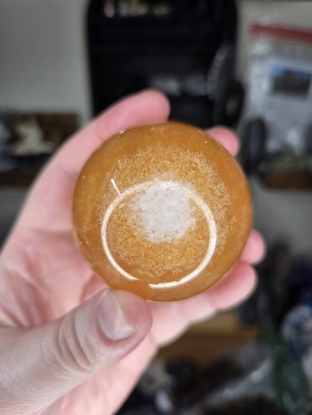 Orange Calcite "Eyeball" Crystal Sphere